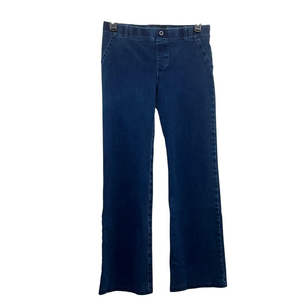 Betabrand Pull-On Jeans Womens L Long Used Blue Stretch Bootcut Pants Tall - Picture 2 of 11
